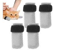 Cat Mittens to Prevent Scratching - Adjustable Mesh Cat Claw Protectors | Paw Covers 4x Anti Scratch Mittens for Family Pet Bathing and Nail Cutting