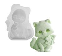 Cat Mold - Animal Shaped Casting Form for Handmade Crafts | Silicone Material with Flexible Non Stick, Reusable Design for Resin Plaster Wax Projects, Detailed Figure Shape 2.87x0.98x3.66in