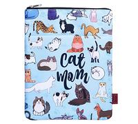 Cat Mom Book Sleeve | Protective Book Cover with Zip Protector Pouch for Paperbacks & Hardcovers (11x8.5 Inch) | Gift for Book Lovers
