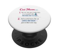 Cat Mom Dictionary definition Meaning Feline Lady mother day PopSockets Adhesive PopGrip