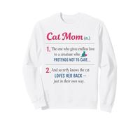 Cat Mom Dictionary definition Meaning Feline Lady mother day Sweatshirt