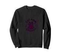 Cat Mom Energy: Feline Lover's Radiant Pride Sweatshirt, Adult Unisex, Black, XXL