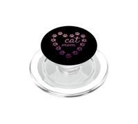 Cat Mom Heart Paw Prints Aesthetic Cute Pink Paws PopSockets PopGrip for MagSafe
