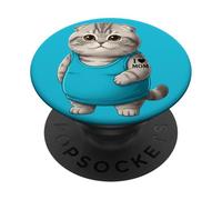 Cat Mom I Love Mom Tattoo Scottish Fold Cute Kitten PopSockets Adhesive PopGrip