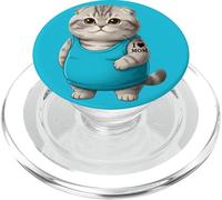 Cat Mom I Love Mom Tattoo Scottish Fold Cute Kitten PopSockets PopGrip for MagSafe