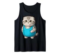 Cat Mom I Love Mom Tattoo Scottish Fold Cute Kitten Tank Top