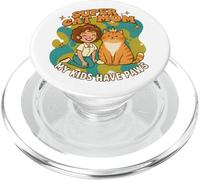 Cat, Mom, Kids Have Paws Retro Orange Tabby Ginger PopSockets PopGrip for MagSafe