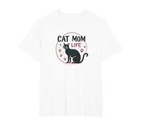Cat Mom Life: Feline Lover's Whimsical Paw, cat T-Shirt, Men's Big and Tall, White, 6X Tall