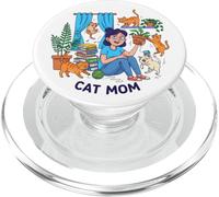 Cat, Mom, Life Funny Coffee for Cat, Lovers PopSockets PopGrip for MagSafe