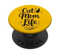 Cat Mom Life - Humor Homebody Cat Lover Cat Lady Cat Moms PopSockets Adhesive PopGrip