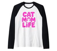 Cat Mom Life Raglan Baseball Tee