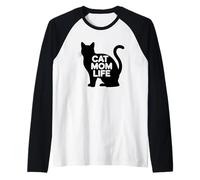 Cat Mom Life Raglan Baseball Tee
