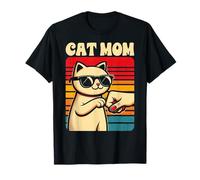 Cat Mom Mama Mother's Day Cat Lover Funny Cat Graphic Retro T-Shirt