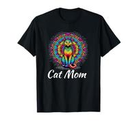 Cat Mom Mandala Colorful Psychedelic T-Shirt