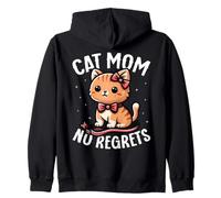 Cat Mom No Regrets Cute Funny Cat Lover Zip Hoodie