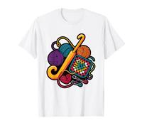 Cat Mom Who Crochets Cats Yarn Lover Crocheter Crochet T-Shirt