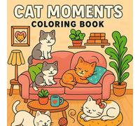 Cat Moments Coloring Book: Cute and Easy Meow Life Designs for Adults and Teens (Cat Moments Coloring Collection)