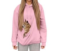 Cat Mom's Comfort Winter Hoodie with Pocket and Pouch (M)