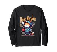 Cat Mood - I Hate Monday But I Love Coffee Long Sleeve T-Shirt
