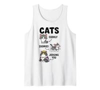 Cat Moods Cuddly Zoomies Judging You Funny Cat Art Tank Top