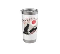 Cat Moon Cherry Blossom Stainless Steel Insulated Tumbler