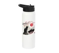 Cat Moon Cherry Blossom Stainless Steel Insulated Water Bottle