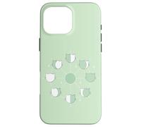 Cat Moon Phases in Aesthetic Green Case for iPhone 16 Pro Max