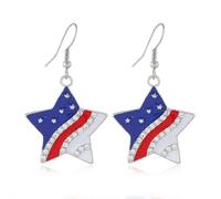 Cat Moon Star Earrings - Fun Witch Dangle Earrings for Women, Fall Acrylic Halloween Drop Jewelry with Alloy Hook for Costume Party Gifts (Blue)