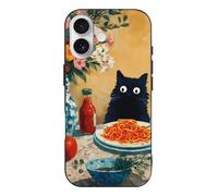 Cat More Spaghetti Less Upsetti Phone Case Shockproof Protective Cover Black-style 18