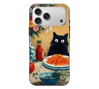 Cat More Spaghetti Less Upsetti Phone Case Shockproof Protective Cover Black-style 18 Pro Max