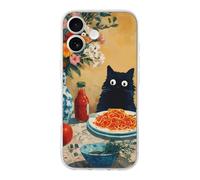 Cat More Spaghetti Less Upsetti Phone Case Shockproof Protective Cover Transparent-style 18