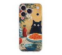 Cat More Spaghetti Less Upsetti Phone Case Shockproof Protective Cover Transparent-style 18 Pro