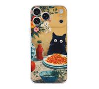 Cat More Spaghetti Less Upsetti Phone Case Shockproof Protective Cover Transparent-style 18 Pro Max