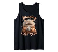 Cat Morning Coffee Ritual Cozy Art Tank Top