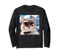 Cat Mountaineering On A Mountain Climbing Vacation Long Sleeve T-Shirt