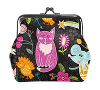 Cat Mouse Hedgehog Owl Animal Garden Women’s PU Leather Coin Wallets Girls Mini Buckle Coin Purse Pouch