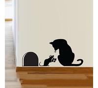 Cat Mouse hole Christmas Party Gift Vinyl Wall Sticker Decor Decal Mural KItchen Pets