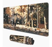 Cat Mouse Mat 1000x500 mm Large Mouse Pad Autumn Office Accessories Waterproof Desk Mat with Non-Slip Base, Smooth Surface to Improve Precision and Speed, Gaming Mousepad for Home, Office 3Y-111