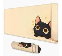 Cat Mouse Mat 600x300 mm, Large Mouse Pad Yellow Waterproof & Durable Desk Mat with Non-Slip Rubber Base and Stitched Edges, XXL Gaming Mousepad for Home, Office, PC, Laptop, Room Decor 3Y-45
