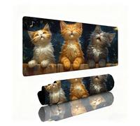Cat Mouse Mat Music Mouse Pad Desk Mat 900x400x3mm, Table Mats, Soft Smooth Surface and Anti-Slip Rubber Base, Improved Precision and Speed, Desk Accessories for Men Macbook, PC, Laptop, Office 0B-947