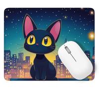 Cat Mouse Mat, Small Mouse Pad Starry Sky Waterproof Gaming Mousepad, Mini Desk Mat 25 x 21 cm with Anti-Slip Base, Stitched Edges Mousepad, Keyboard, Mousemats for Desk, Gifts for Women p1j-826