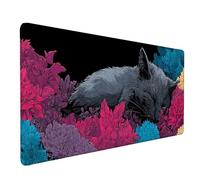 Cat Mouse Pad Large 700x300x3mm, Black Gaming Mouse Pad Waterproof Desk Mat with 3MM Stitched Edges, Non-Slip Rubber Base Mousepad Computer Accessories for Gaming, PC, Office, Home, Gifts -lsy2603VL