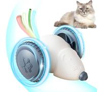 Cat Mouse Toy, Interactive Cat Toys for Indoor Cats, Automatic Cats Mouse Toy, Electric Mice Car - Smart Obstacle Avoidance, Catss Wheel Rechargeable Mice Kitten Toys for Bored Pets, Kitten (White)