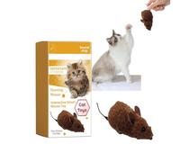 Cat Mouse Toy, Simulation Wind Up Plush Mouse, Mini Jumping Rat Plush Mice Realistic Looking Pet, Plushs Rat Chasing Prank Toy, Catnip Teeth Cleaning Toys for Kick Bite Cat Interactive Present (1 PCS)