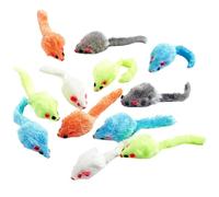 Cat Mouse Toys for Indoor Cats 12PCS, 5 Color Variety Interactive Cat Toy Mice Cat Toy Mouse for Cats, Fur Mouse Kitten Toy Mice Cat Feather Toys with Rattle Sounds (Mixed Color)