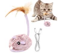Cat Mousee Toys - Interactive Plush Mice Toys for Cats, Chewable Kitten Playset | Realistic Furry Mice Cat Toys, Durable Cat Teaser Wand, Fun Exercise Puzzle Toys for Indoor Cats & Kittens
