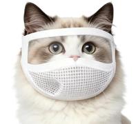 Cat Mouth Guard,Adjustable Mesh Head Hood - Transparent Breathable Cat Nail Trimming Restraint - for Bite Prevention Nail Clipping Bathing Outdoor Play