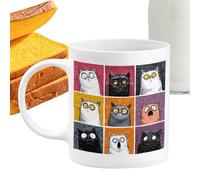 Cat Mug | 350ml Anti-Slip Handle Cute Drinkware | Cute Cat Mug Funny Coffee Cups,for Tea Juice Drink Friend Kids Men Birthday Holiday Party Home Office School