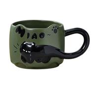 Cat Mug - Resistant Ceramic Cup, Charming Cartoon Print, Novelty Coffee Tea Drinkware, Durable Reinforced Material | Cute Funny Hand Painted Kitchen Accessory for Family Coffee Breaks