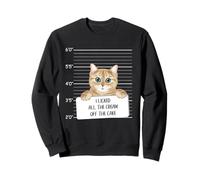 Cat Mugshot Cake Crime I Licked Cream Kitty Pet Humor Art Sweatshirt
